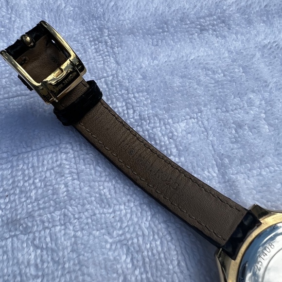 Michael Kors Gold Watch w/ Wrap Style Black Snakeskin Band - Picture 10 of 10
